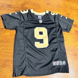 Nike NFL Kids Saints Brees 9 Black Gold Sports Jersey size small
